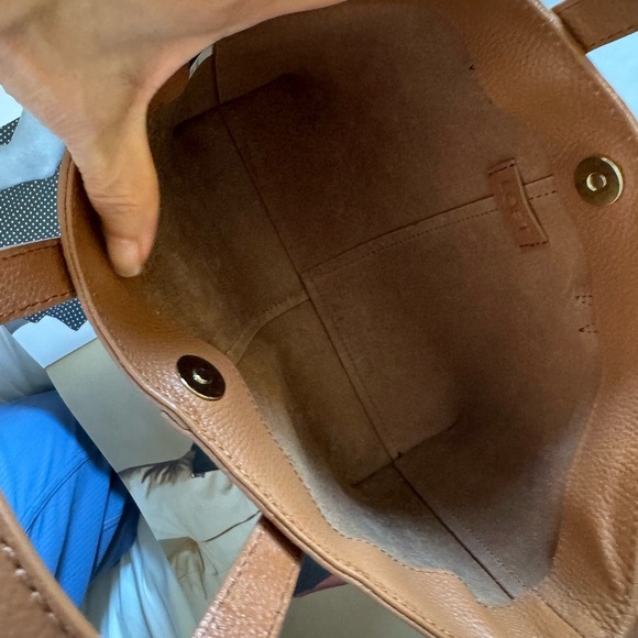 LOFT Tan Leather City Tote Bag 🪴price is firm🪴 - Picture 5 of 6
